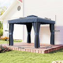 Outsunny 3 x 3(m) Patio Gazebo Garden Shelter w/ Mosquito Netting, Dark Blue