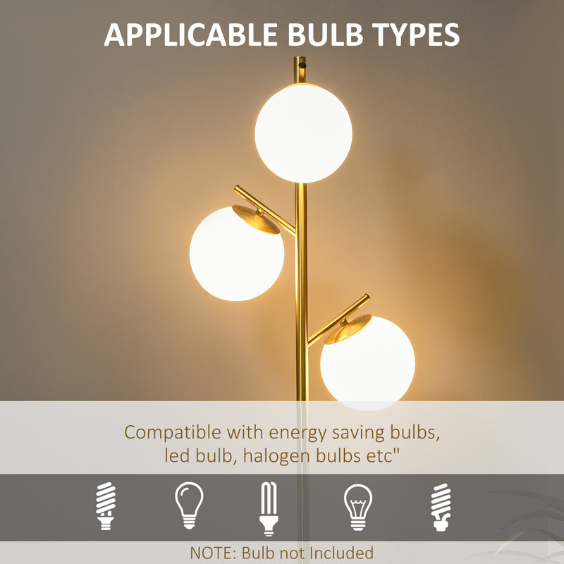 HOMCOM Modern Tree Floor Lamp with 3 Light, for Living Room Bedroom