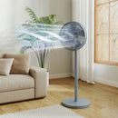 HOMCOM 40 Cm Standing Pedestal Fan, Quiet Electric Cooling Floor Fan, Grey