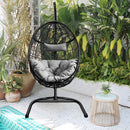 Swinging Egg Chair with Stand and Ultraviolet-Resistant Seat Cushion