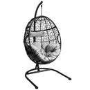 Swinging Egg Chair with Stand and Ultraviolet-Resistant Seat Cushion