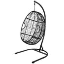 Swinging Egg Chair with Stand and Ultraviolet-Resistant Seat Cushion