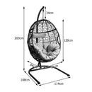 Swinging Egg Chair with Stand and Ultraviolet-Resistant Seat Cushion