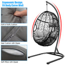Swinging Egg Chair with Stand and Ultraviolet-Resistant Seat Cushion