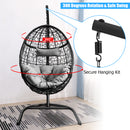 Swinging Egg Chair with Stand and Ultraviolet-Resistant Seat Cushion