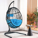 Swinging Egg Chair with Stand and Ultraviolet-Resistant Seat Cushion