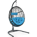 Swinging Egg Chair with Stand and Ultraviolet-Resistant Seat Cushion