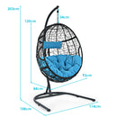 Swinging Egg Chair with Stand and Ultraviolet-Resistant Seat Cushion