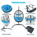 Swinging Egg Chair with Stand and Ultraviolet-Resistant Seat Cushion