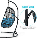 Swinging Egg Chair with Stand and Ultraviolet-Resistant Seat Cushion