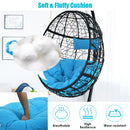 Swinging Egg Chair with Stand and Ultraviolet-Resistant Seat Cushion