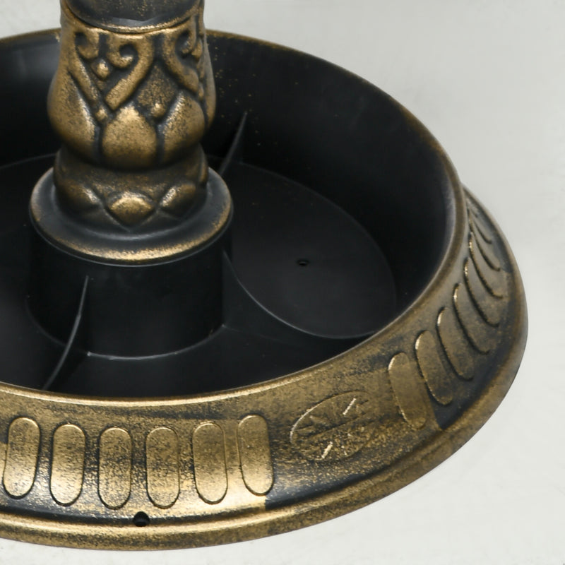 Outsunny 72cm Tall Bird Bath with Bird Decoration for Garden, Bronze Tone