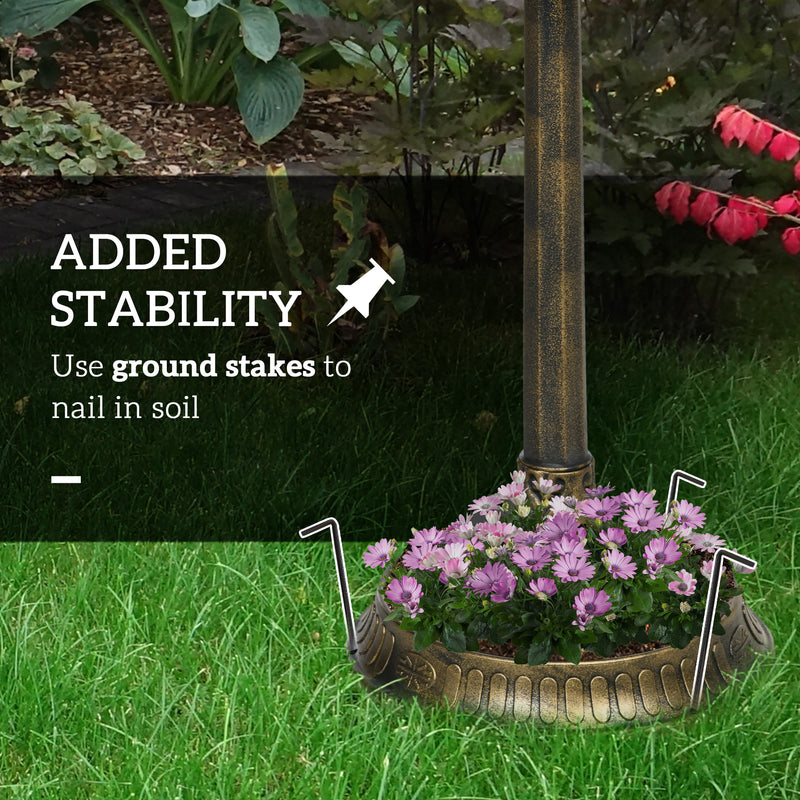 Outsunny 72cm Tall Bird Bath with Bird Decoration for Garden, Bronze Tone