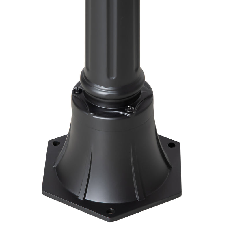 Outsunny Garden Lamp Post Light, IP44 Outdoor LED Solar Powered Lantern Lamp with Aluminium Frame for Patio, Pathway and Walkway, Black
