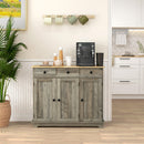 HOMCOM Sideboard Buffet Cabinet with Storage Cabinets and Drawers Grey