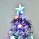 HOMCOM Artificial Fibre Optic Christmas Tree with Star Topper 6ft - White
