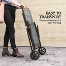 Outsunny Folding Sun Lounger w/ Wheels, 5-Position Adjustable Sunbed, Grey