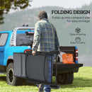 Outsunny Folding Sun Lounger w/ Wheels, 5-Position Adjustable Sunbed, Grey