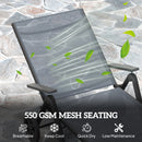 Outsunny Folding Sun Lounger w/ Wheels, 5-Position Adjustable Sunbed, Grey