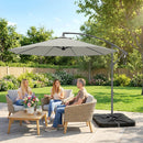 Outsunny 3(m) Banana Parasol Cantilever Umbrella Garden W/ Base Weights