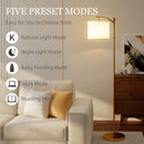 HOMCOM LED Floor Lamp With Dimmable Colours Temperature & Brightness, Gold