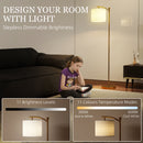 HOMCOM LED Floor Lamp With Dimmable Colours Temperature & Brightness, Gold