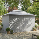 Outsunny 3 X 4 M Outdoor Garden Gazebo With UPF50+ Double Roof, Dark Grey