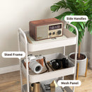 HOMCOM 3 Tier Rolling Utility Cart with 3 Mesh Basket, White