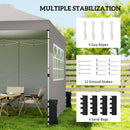 Outsunny Pop Up Gazebo Waterproof Height Adjustable 3 x 3 (m) Grey