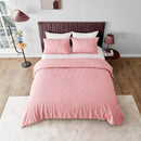 Ely Embossed Diamond Duvet Set - Blush Pink