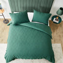 Ely Embossed Diamond Duvet Set - Emerald Green