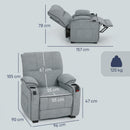 HOMCOM Electric Massage Recliner Armchair With Heat, Power Reclining Chair