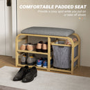HOMCOM Shoe Rack Bench with Seat for Hallway, Entryway, Nature Wood Finish