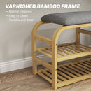 HOMCOM Shoe Rack Bench with Seat for Hallway, Entryway, Nature Wood Finish