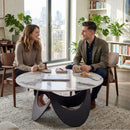 HOMCOM Coffee Table Sintered Stone Top White And Black
