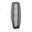 Outsunny Rattan Solar Floor Lamp W/ Auto On/Off LED Light For Porch, Yard