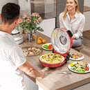 HOMCOM 1200W Pizza Oven, Pizza Maker, 5-Min Crisp, Dual Knob Control