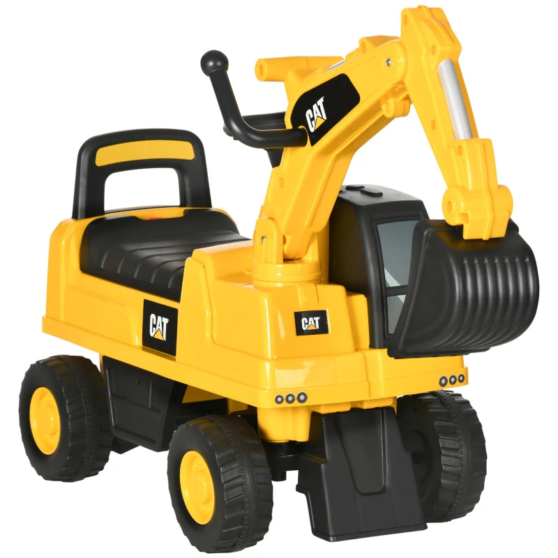 HOMCOM CAT Licensed Kids Ride on Digger-for Ages 1-3 Years