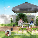 Outsunny 3x3 M Pop Up Gazebo W/ Wheels, One-Touch Party Tent, Dark Grey