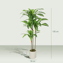 HOMCOM 120cm Artificial Dracaena Tree With Bendable Trunks For Home Decor
