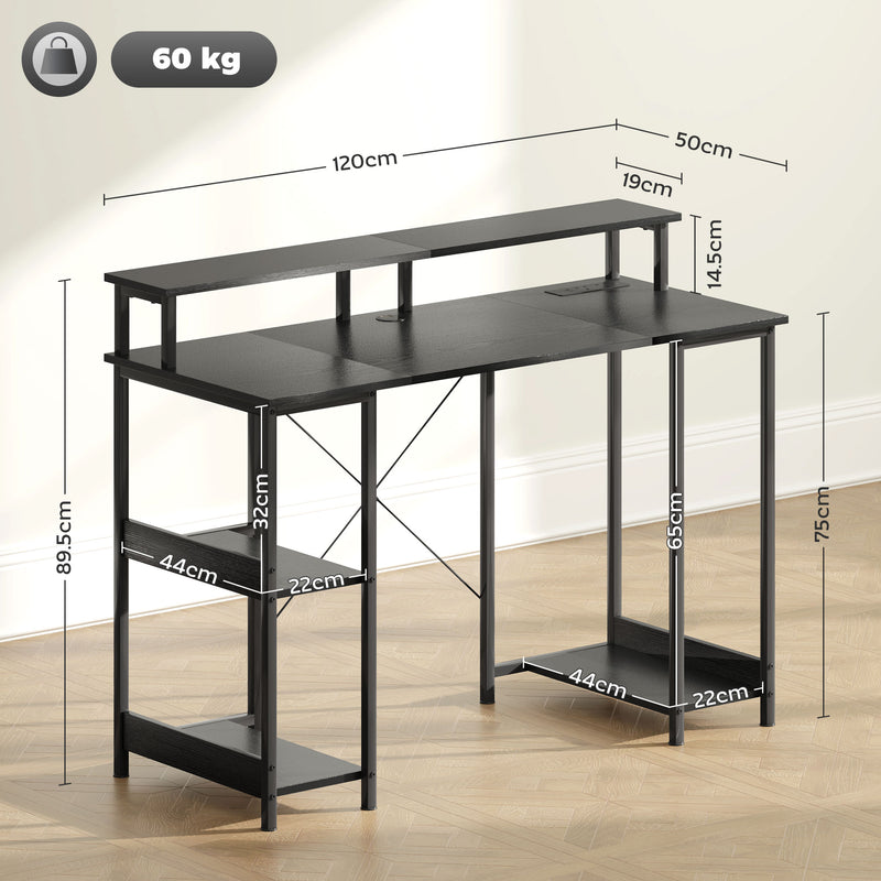 HOMCOM Computer Desk Reversible Home Office Desk with Storage
