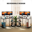 HOMCOM Computer Desk Reversible Home Office Desk With Storage