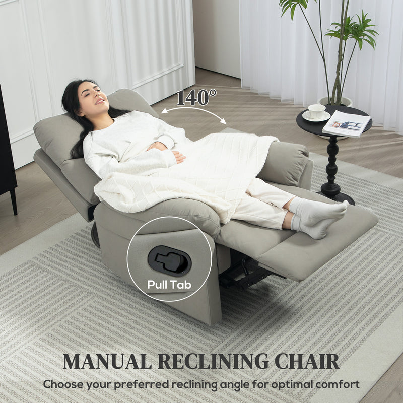 HOMCOM Recliner Armchair, Reclining Chair with Adjustable Leg Rest
