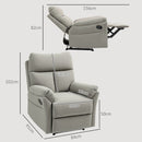 HOMCOM Recliner Armchair, Reclining Chair With Adjustable Leg Rest