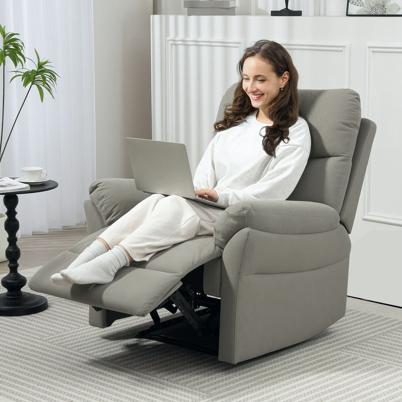 HOMCOM Recliner Armchair, Reclining Chair with Adjustable Leg Rest