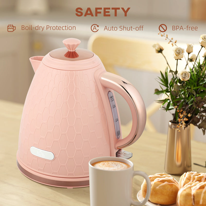 HOMCOM Electric Kettle, Fast Boil, 1.7L, 3kW, Auto Shut-off