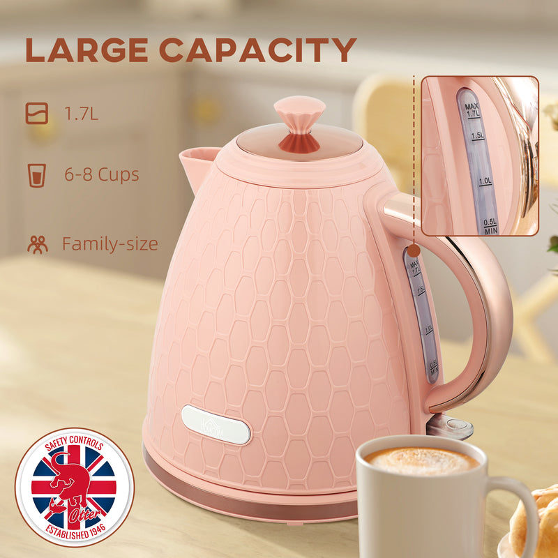 HOMCOM Electric Kettle, Fast Boil, 1.7L, 3kW, Auto Shut-off