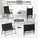 Outsunny Patio Furniture Set, Garden Set w/ Table, Foldable Chairs, a Loveseat