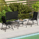 Outsunny Patio Furniture Set, Garden Set w/ Table, Foldable Chairs, a Loveseat