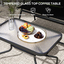 Outsunny Patio Furniture Set, Garden Set w/ Table, Foldable Chairs, a Loveseat